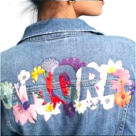 Pilcro and the Letterpress by Anthropologie embroidered Amore Jean Jacket - Picture 2 of 7
